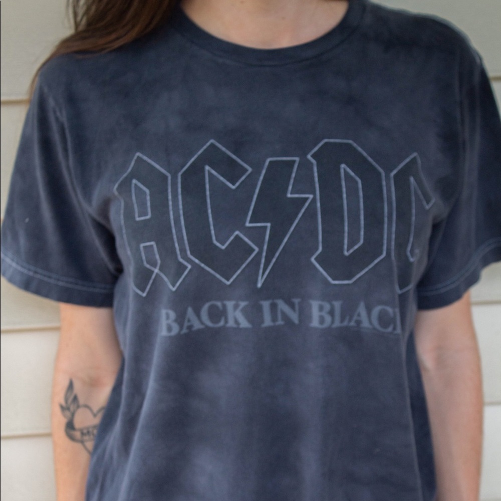 Liquid Blue AC/DC Back in Black Distressed Tee